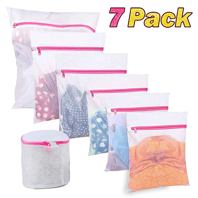 BoxLegend 7Pcs Mesh Laundry Bags for Delicates with Premium Zipper Travel Storage Organize Bag, Clothing Washing Bags for Laundry Blouse Bra Hosiery Stocking Underwear Lingerie and Travel Laundry Bag