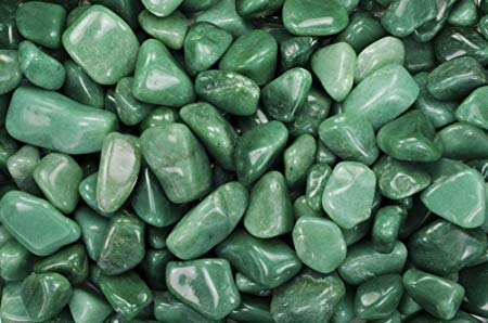 Fantasia Materials: 1 lb Tumbled Green Aventurine AA Grade Stones from Brazil - Large 1" Bulk Natural Polished Gemstone Supplies for Crafts, Reiki, Wicca and Energy Crystal HealingWholesale Lot