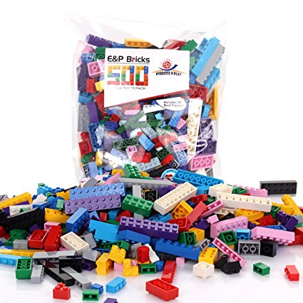Building Bricks Regular Colors 500 Pieces Partially Compatible with Legos Minifigures and City Building Block Toys for Boys and Girls