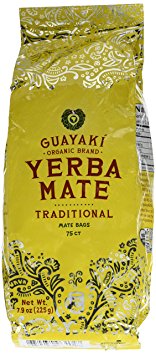 Guayaki Traditional Organic Mate Tea, 7.9oz (225g), 75 Tea Bags (Pack of 2)