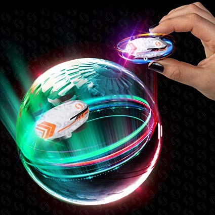 USA Toyz Micro Racer Light Up Toys - Whipz Pocket Racer Spinning Toy Cars for Kids with Stunt Car Ball and Keychain