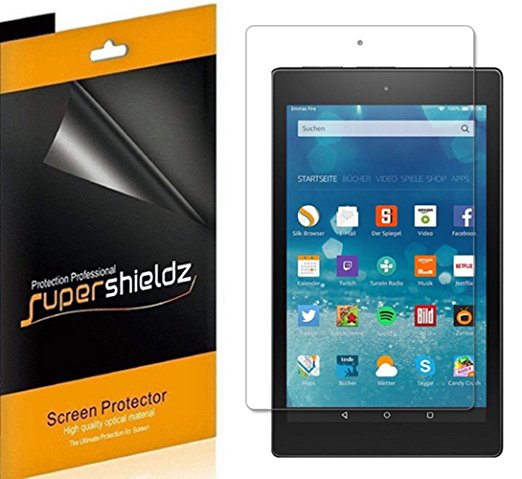 [3-Pack] Amazon Fire HD 8 Tablet Screen Protector, (Previous 6th Gen 2016 / 5th Gen 2015) Supershieldz Anti-Bubble High Definition Clear Shield   Lifetime Replacements Warranty