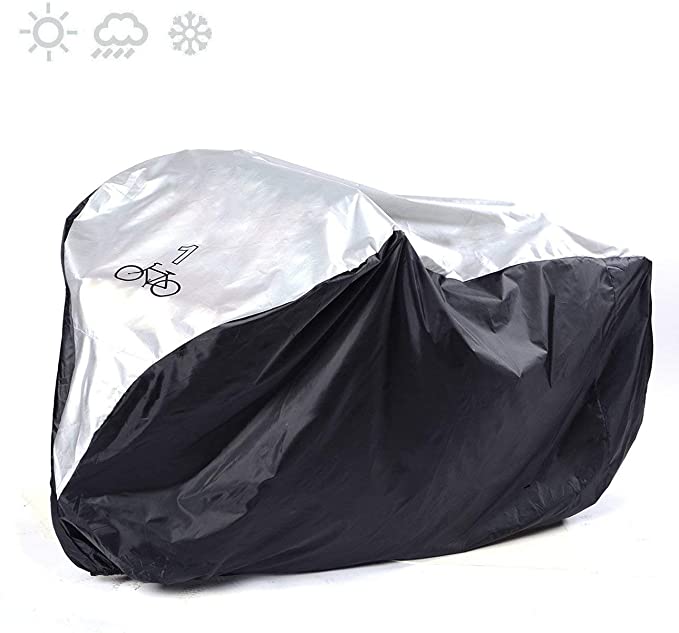 Bike Cover for 1 Bike, Viaky 210T Nylon Waterproof Bicycle Cover Anti Dust Rain UV Protection for Mountain Bike/Road Bike with Lock-Holes Storage Bag