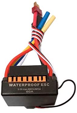 Shaluoman Waterproof 60A Sensorless Brushless Car Electronic Speed Control ESC (Gold)