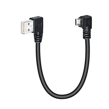 MXtechnic 90 Degree USB Power Cable 25cm short USB for the Device Sync & Charging Micro USB Cable