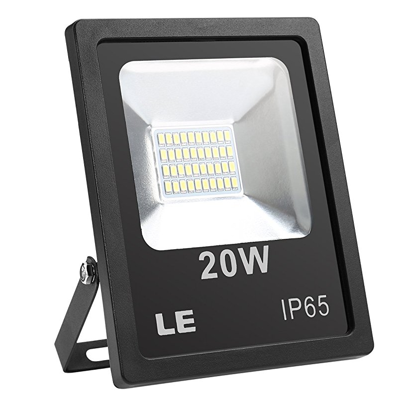 LE 20W 1600lm Super Bright Outdoor LED Flood Lights, Daylight White 6000K, 200W Halogen Bulb Equivalent, Waterproof, Security Lights, Indoor & Outdoor Floodlight.