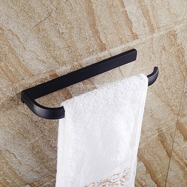 BESy Brass Hand Towel Bar for Bathroom Oil Rubbed Bronze, Rustproof Wall Mounted Towel Rack Hanger