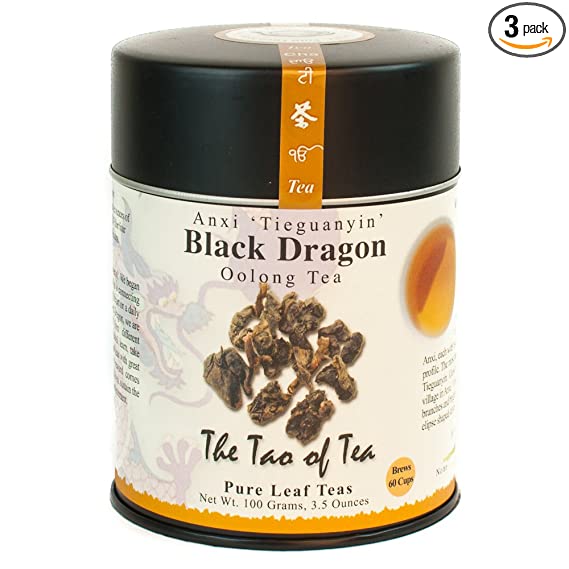 The Tao of Tea, Black Dragon Oolong Tea, Loose Leaf, 3-Ounce Tins (Pack of 3)