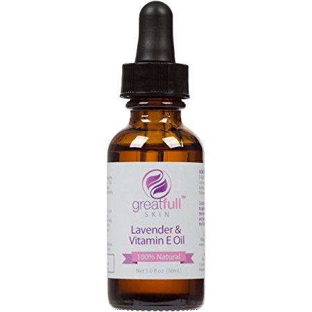 Vitamin E Oil By GreatFull Skin, 100% Natural - 10000 IU, 1 Ounce (Lavender)