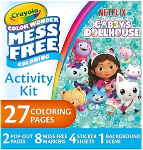 Crayola Color Wonder Gabby's Dollhouse Activity Kit, Mess Free Coloring Set for Toddlers, Toys & Holiday Gifts for Girls & Boys, 3