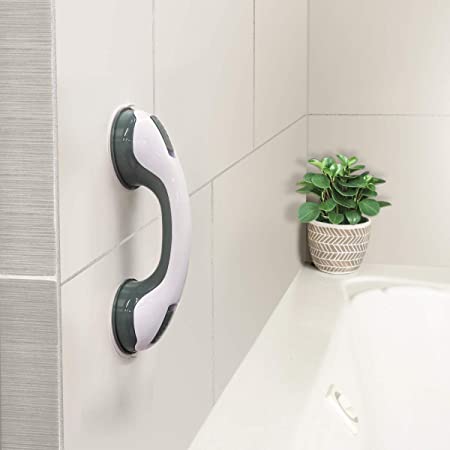NLAAHCE Shower Handle - 12” Grab Bars for Bathroom, Ultra Grip Dual Locking Safety Suction Cups, Shower Handles for Elderly – Seniors, Disabled, Handicap, Elderly Assistance Product