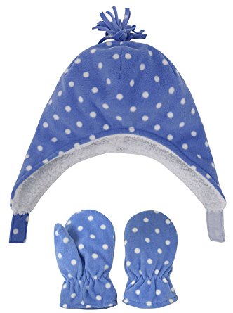 SimpliKids Kids and Toddlers' Sherpa Lined Embroidered Fleece Hat and Gloves Set