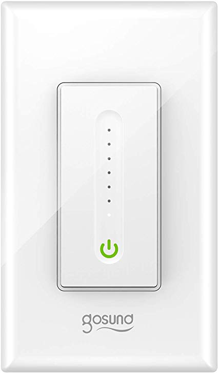 Gosund Smart Dimmer Switch, Smart Light Switch Dimmer Compatible with Alexa & Google Home, with Remote Control & Timer, Single-Pole, Neutral Wire Required, ETL & FCC Listed, No Hub Required (1 Pack)