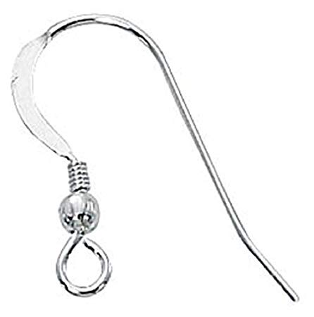 10 Fish Hook Earrings Sterling Silver Earwires with Ball 21 Gauge