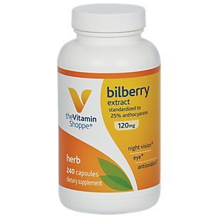 the Vitamin Shoppe Bilberry Extract 120MG (240 Capsules)