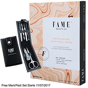 Soft as a Babys Feet Skin Peel 4 Pairs Foot Mask & Callus Remover Foot Treatment , Deep Exfoliation Unscented by Fame Beauté Co