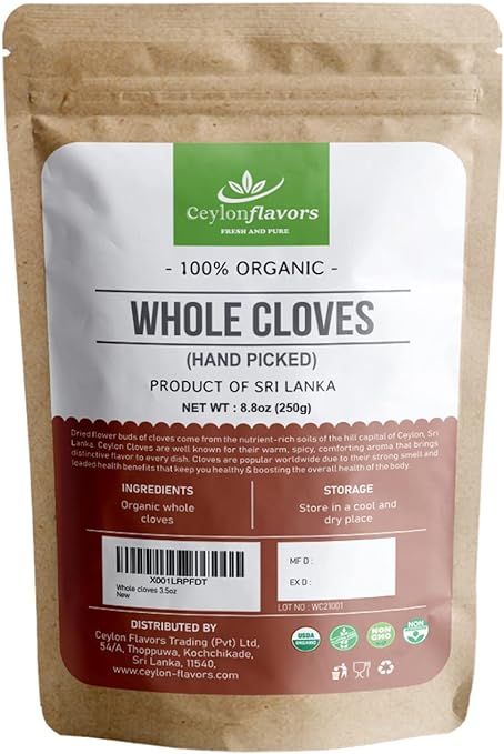 Organic Premium Hand Picked Whole Cloves (8.8 oz)