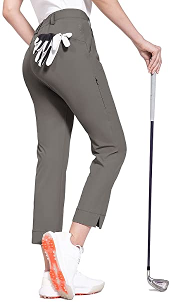 BALEAF Women's Golf Pants Stretch Lightweight Quick Dry Water Resistant Work Pants with Zipper Pocket