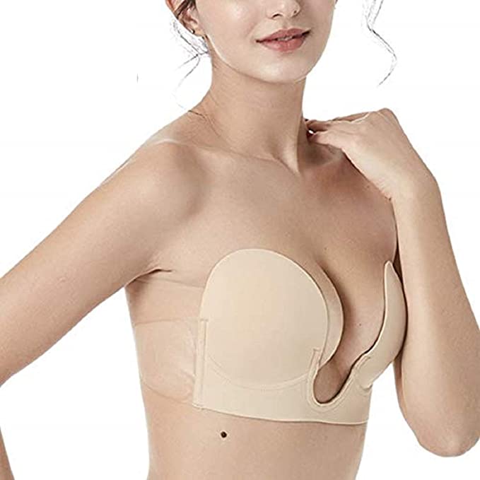 Colleer Sticky Bra, Invisible Strapless Plunge Self Adhesive Bras for Women, Reusable Magic Bra