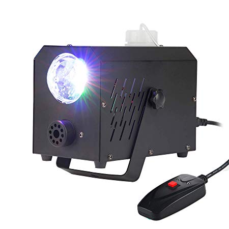 CO-Z Multicoloured LED Fog Smoke Effect Generator Machine, Stage Haze Atmosphere Maker Equipment 400W w/Remote Control and Magic Bulb for Halloween Christmas Wedding Theater Party Club DJ Light Effect