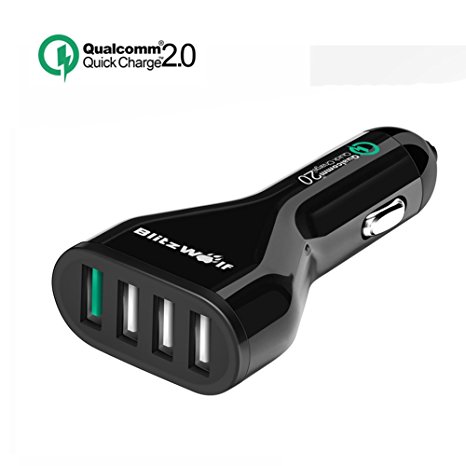 Quick Charge 2.0 Car Charger, BlitzWolf 54W Qualcomm Certified QC2.0 USB   2.4A Power3S Port Car Charger for Samsung Galaxy S6 Edge , Note 4 5 Edge, Nexus 6, Xperia Z3, Adroid Phone and iPhones