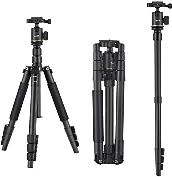 Zecti Camera Tripod 55 Inch Lightweight Aluminum Tripod Monopod with Ball Head and Carry Bag