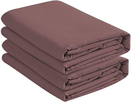 BASIC CHOICE 2-Pack Deep Pocket Bed Fitted Sheet/Bottom Sheet - Twin, Brown