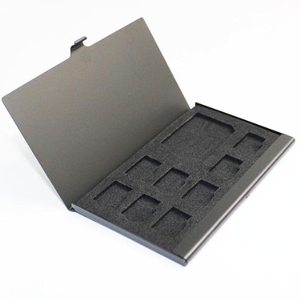 @PCTC Aluminum Memory Card Storage Box for SD Micro SD MMC TF Card Holder Case Hold 1x SD 8x TF Card ...