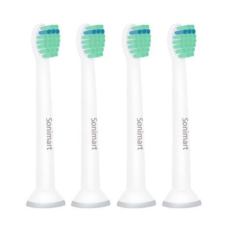 Sonimart Compact Replacement Toothbrush Heads for Philips Sonicare ProResults HX6023, 4 pack