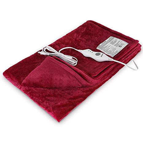 Deckey Electric Blanket, 50” x 60”，Moist Heat Therapy, Fast Pain Relief for Back, Neck, Shoulder, Abdomen, 3 Temperature Settings, Anti-overheating Automatic Power Off, Machine Washable