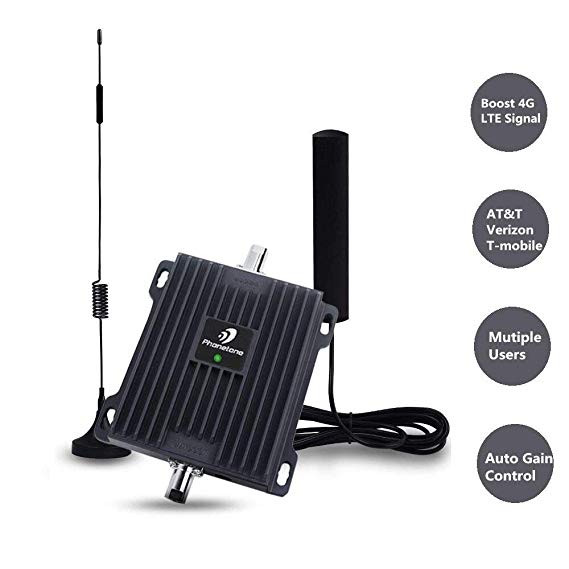 Cell Phone Signal Booster for Car, RV and Truck - Enhance 4G LTE Voice and Data Signal for Verizon, AT&T and T-Mobile - Dual 700MHz Band 12/13/17 Cellular Repeater Antenna Kit for Vehicle