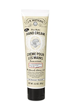J.R. Watkins Natural Shea Butter Hand Cream, Coconut, 3.3 Ounce