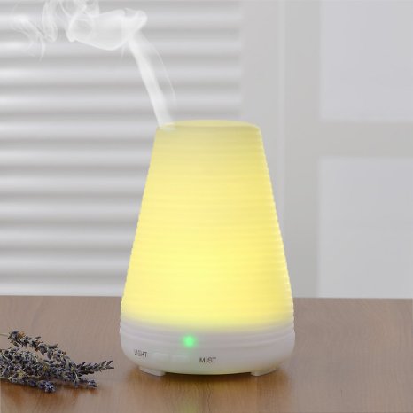 InnoGear Aromatherapy Essential Oil Diffuser Portable Ultrasonic Cool Mist Aroma Humidifier with 7 Color Changing LED Lights for Home Yoga Office Bedroom Baby Room Waterless Auto Shut-off Function