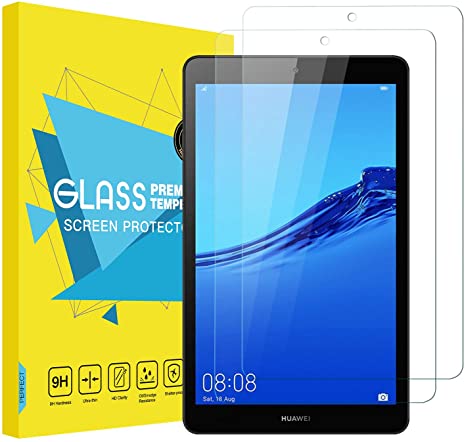 MoKo Compatible with Huawei MediaPad M5 Lite 8 2019 Screen Protector, [2-Pack] [Scratch Resistant] Double Defence 9H Hardness HD Clear Tempered Glass Film for Huawei MediaPad M5 Lite 8 2019 - Clear