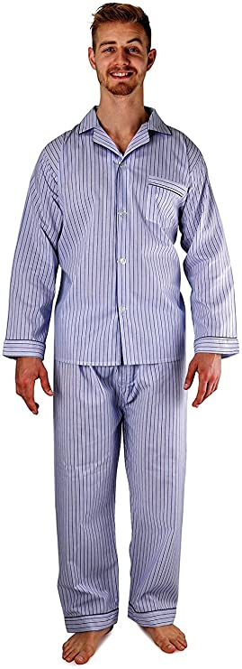 Men's Woven Sleepwear Long Sleeve Pajama Set Cotton Blend - Regular & Big Sizes