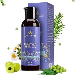 A'vi.mee Herbal Rosemary Hair Oil | For Hair Growth, Hair Fall Control and Dandruff | 100% Pure & Natural | Mineral Oil Free | 100mL