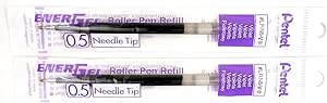 2 Pk Pentel LRN5-V EnerGel Refills, 0.5 mm Fine Needle Tip, Violet