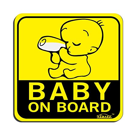 GAMPRO Lovely "BABY ON BOARD" Reflective Vehicle Bumper Magnet, Reflective Vehicle Car Sign Sticker Bumper for New Parents, Reduce Road Rage and Accidents for New Parent and Child(1 Pack)