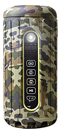 Bliiq Infinite X Outdoor Sports Bluetooth Speaker - Waterproof, Dustproof, Shockproof with Built-in Powerbank, LED light, Micro-SD card Slot - Camouflage Color