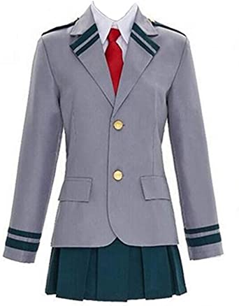 XCJLW Boku no Hero Academia My Hero Academia Tsuyu School Uniform Jacket Shirt Coat Skirt Cosplay Costume