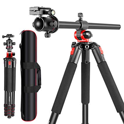 Neewer Camera Tripod with 360 Degree Rotatable Center Column and Ball Head QR Plate- 72.5 inches Portable Magnesium Aluminium 4 Section Tripods Legs for DSLR Cameras Video Camcorders up to 33 pounds