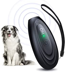 Bubbacare Anti Aboiement Chien, Dispositif Anti Aboiement Chien Ultrason à Longue Portée de 16.4 Pieds, Boitier Anti Aboiement Chien Portables Rechargeable pour Le Dressage de Chiens