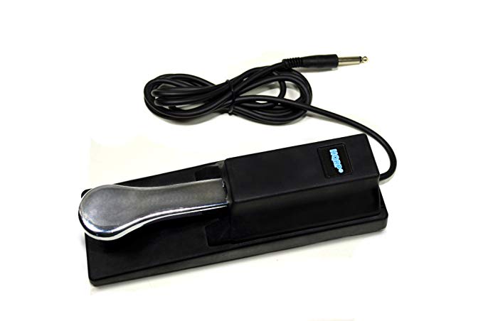 HQRP Sustain Pedal for Yamaha YPG-235 / YPG-535 / YPT-230 / YPT-330 / YPT-240 / PSR-E243 / MM6 / MM8 / MO6 / MO8 / MOX6 / MOX8 / MX49 / MX61 Keyboards plus HQRP Coaster