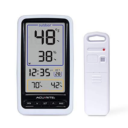 AcuRite 01136M Wireless Thermometer with Indoor/Outdoor Temperature and Humidity White