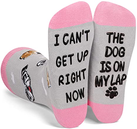 Zmart Women Girls Cat Dog Socks With Sayings, Funny Animal Lovers Gift