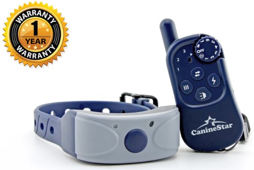 Caninestar 550 yards Ergonomic Remote Dog Training Collar - 8 Static Shock Levels Plus Vibration & Beep - Rechargeable, Waterproof, Durable with Anti-Interference Design for Both Indoor & Field Use