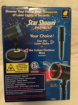 Star Shower Outdoor Laser Christmas Lights, Star Projector by BulbHead (Patriot- Red/Blue)