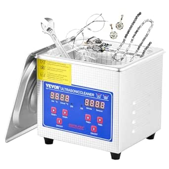 VEVOR Ultrasonic Cleaner 1.3L Professional Ultrasonic Cleaner with Digital Timer 40kHz Excellent Ultrasonic Cleaning Machine 110V for Jewelry Watch Ring Coin Diamond Eyeglasses Small Parts Cleaning