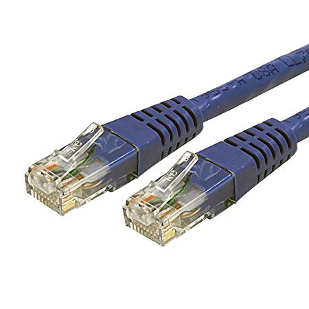 StarTech.com C6PATCH4BL Cat6 Ethernet Cable, 4 ft, Blue, Patch Cable, Molded Cat6 Cable, Short Network Cable, Ethernet Cord, Cat 6 Cable