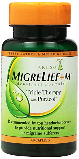 MigreLief M Menstrual Formula 60 Caplets triple therapy with PURACOL